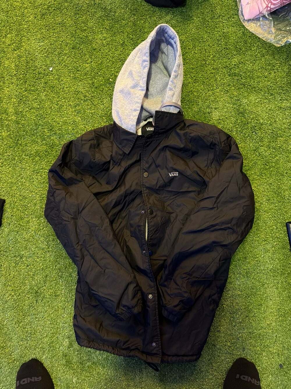 Vans Riley Hooded Coaches Jacket Black/Grey Heather